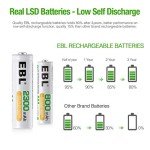 EBL Rechargeable AA AAA Battery Combo Pack