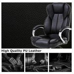 Adjustable Ergonomic PU Leather Office Chair - Black