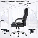 Adjustable Ergonomic PU Leather Office Chair - Black