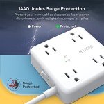 TROND Flat Plug Power Strip with USB Ports