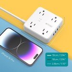 TROND Flat Plug Power Strip with USB Ports