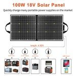FlashFish 100W Portable Foldable Solar Panel Charger