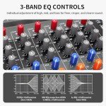 MIZISNR 8-Channel Audio Mixer with Bluetooth Port