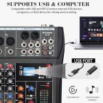 MIZISNR 8-Channel Audio Mixer with Bluetooth Port