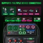 4-Channel DJ Audio Mixer with Bluetooth & USB