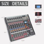 MIZISNR 8-Channel Audio Mixer with Bluetooth Port