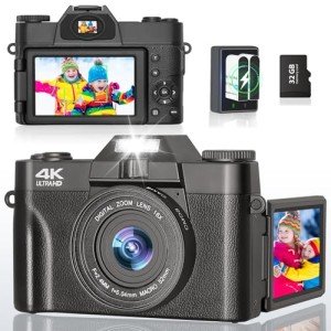 4K Digital Point & Shoot Camera with Flip Screen