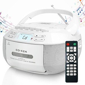 Greadio Bluetooth Boombox with CD and Cassette