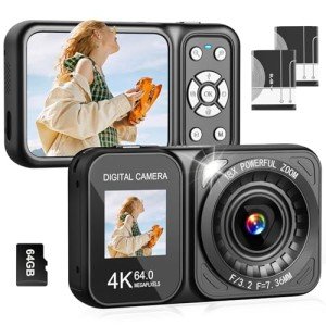 QUOLODOO 4K Dual Screen Point and Shoot Camera