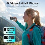 QUOLODOO 4K Dual Screen Point and Shoot Camera