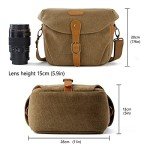 BAGSMART Compact DSLR Camera Crossbody Bag, Khaki
