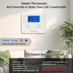 Energy-Saving Programmable Thermostat with Blue Backlight