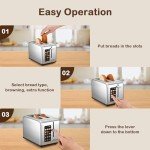 Mecity Touch Screen 2-Slice Stainless Steel Toaster