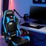 N-GEN Ergonomic Gaming Chair with Footrest, Blue