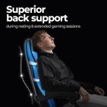N-GEN Ergonomic Gaming Chair with Footrest, Blue