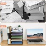 5-Tier Desktop Organizer for Office Supplies (Black)