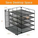 5-Tier Desktop Organizer for Office Supplies (Black)