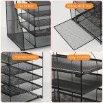 5-Tier Desktop Organizer for Office Supplies (Black)