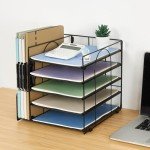 5-Tier Desktop Organizer for Office Supplies (Black)