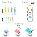 300-Piece Office Supply Set: Clips & Bands