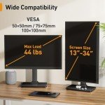 Perlegear Adjustable Monitor Stand for 13-34 Inch Screens