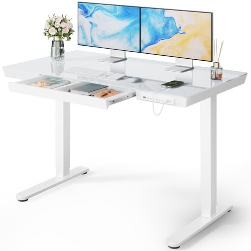 Marsail Electric Height Adjustable Glass Standing Desk