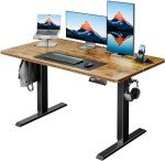 HUANUO Electric Adjustable Standing Desk, Vintage Brown