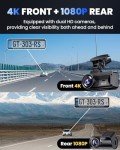 COOLCRAZY 4K Dual Dash Cam with WiFi and GPS
