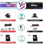 10" Mirror Dash Cam with Night Vision 1080P