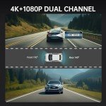 Veement 4K Dash Cam with 10'' Mirror and 1080P Rear Camera