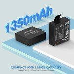 GeeKam 2-Pack 1350mAh Rechargeable Action Camera Batteries