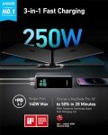 Anker Prime Power Bank, 27,650mAh 3-Port 250W Portable Charger (99.54Wh) Smart App, Compatible with MacBook Pro/Air, iPhone 16/15/14/13 Series, Samsung, Dell, and More (Charging Base Not Included)