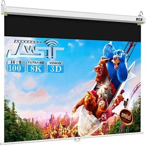 JWSIT 100-Inch Manual Pull Down Projector Screen