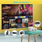 PURSHE Mini Bluetooth Projector - Full HD 1080P