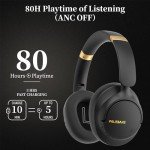 Falebare Bluetooth Noise Cancelling Headphones, 80H Playtime