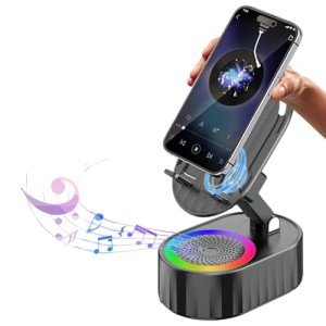 5-in-1 Bluetooth Speaker and Phone Holder with Lights
