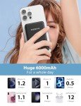 6000mAh Slim Power Bank with Built-In Cables