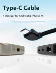 6000mAh Slim Power Bank with Built-In Cables