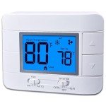 Multi-Stage Non-Programmable Home Thermostat with LCD Display