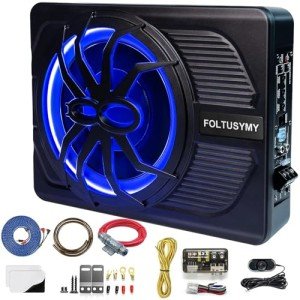 FOLTUSYMY 10" 800W Powered Car Subwoofer with LED