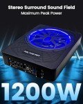 FOLTUSYMY 10" 1200W Slim Under Seat Car Subwoofer
