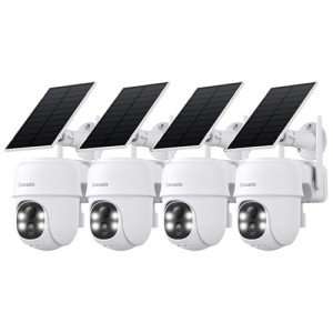 Cinnado 2K Solar Outdoor Security Cameras - 4 Pack