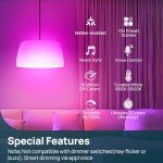 Smart RGB LED Light Bulbs, Works with Alexa & Google