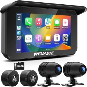 WEUASTE 5" Waterproof Motorcycle GPS & CarPlay