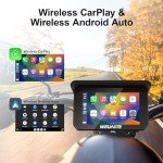 WEUASTE 5" Waterproof Motorcycle GPS & CarPlay