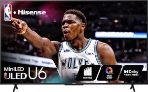 Hisense U6 Series 55U6N 55 Inches ULED 4K Smart TV | Mini-LED | QLED | 600 Nits | Motion Rate 240 | Dolby Vision HDR 10+ | Dolby Atmos | Full Array Local Dimming | Voice Control | Google TV