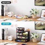 Marbrasse Desk Organizer with Drawer and Compartments