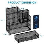 Marbrasse Desk Organizer with Drawer and Compartments