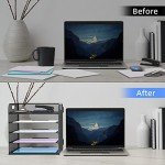 Supeasy 5-Tray Black Mesh Paper Organizer