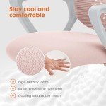 Ergonomic Pink Mesh Rolling Office Chair with Lumbar Support